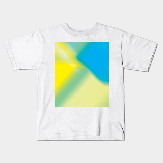 Yellow and Turquoise Blue Abstract Glow Kids T-Shirt by Abstractdesigns